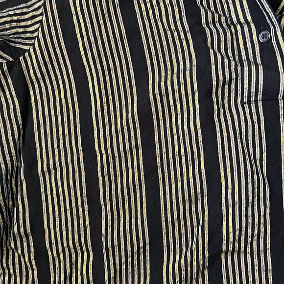 Antik Batik Black & Gold Striped Top Size M/40 - Picture 3 of 9